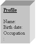 Text Box: Profile

Name:           
Birth date:    
Occupation:   

